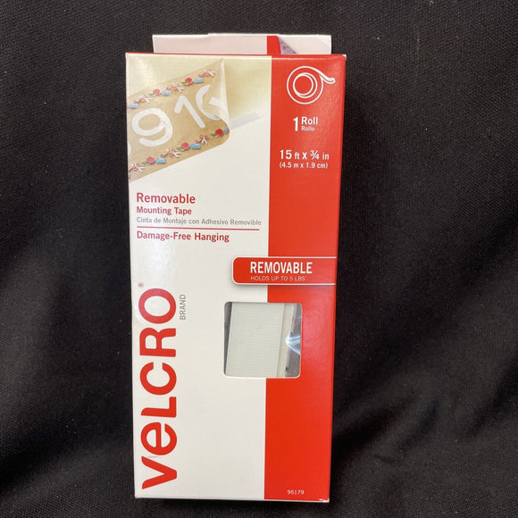 VELCRO Brand - Removable Mounting Tape, Damage-Free Hanging, 15ft x 3/4in Tape