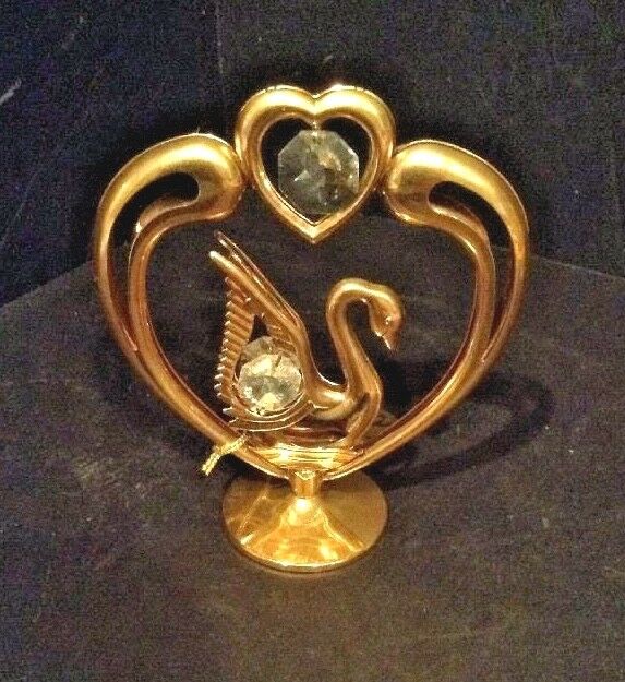 Crystal Delight Austrian Crystal Heart Swan With Stones