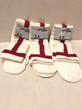 3 Pairs Hole-in-None White/Red Over the Calf Baseball Socks Sz 9-11 NEW