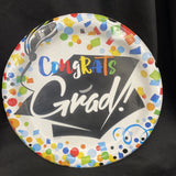 Bright Graduation Paper Plates, 9 in, 8ct