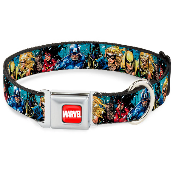 MARVEL UNIVERSE MARVEL Full Color Red White Seatbelt Buckle Collar 15