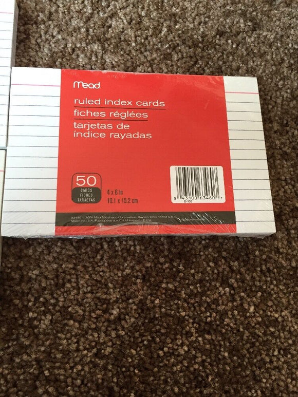 3 Packs Mead Ruled Index Cards 50 Count 4 X 6