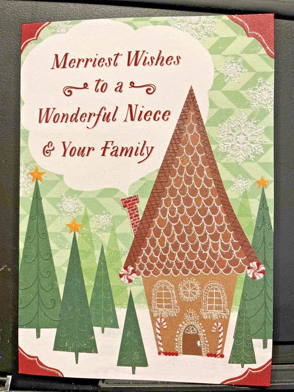 Merry Christmas Niece Greeting Card w/Envelope