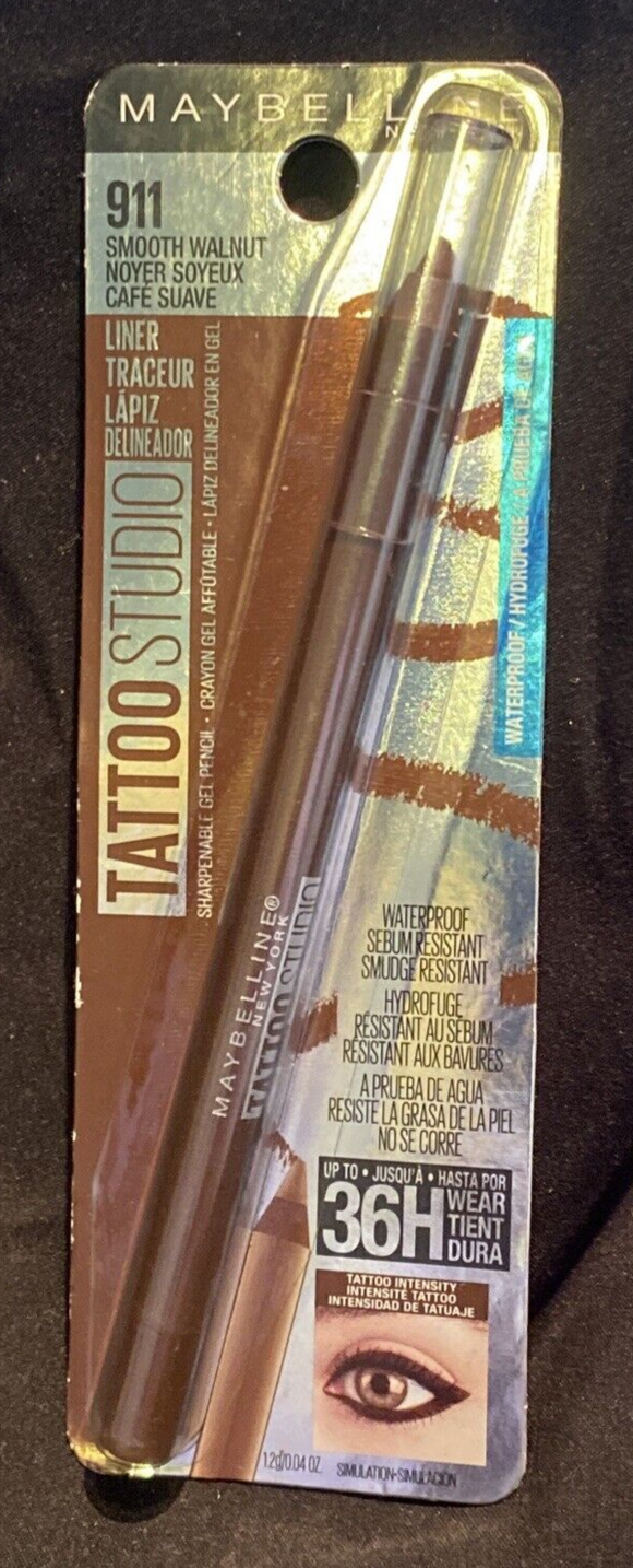 Maybelline TattooWaterproof Long Wearing Eyeliner Pencil 911 Smooth Walnut New