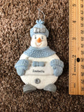 Snow Buddies Isabella Personalized Snowman Ornament NEW