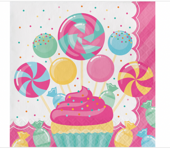 Candy Bouquet Birthday 16 Ct Luncheon Napkins