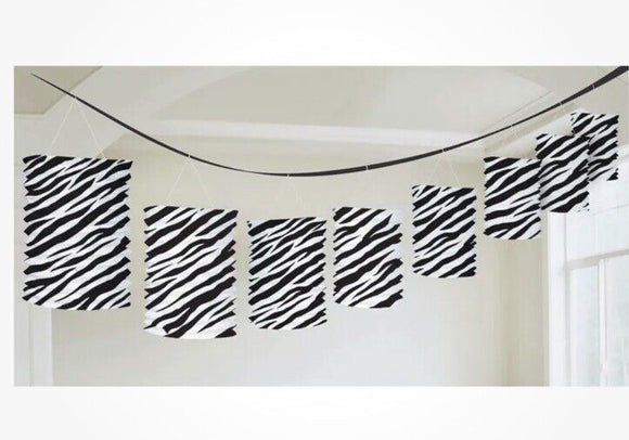 Zebra Print Party Supplies Paper Lantern Garland 12ft.