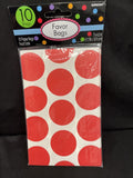 10 Polka Dot Spots Red Treat Loot Party Sweet Candy Paper Bags