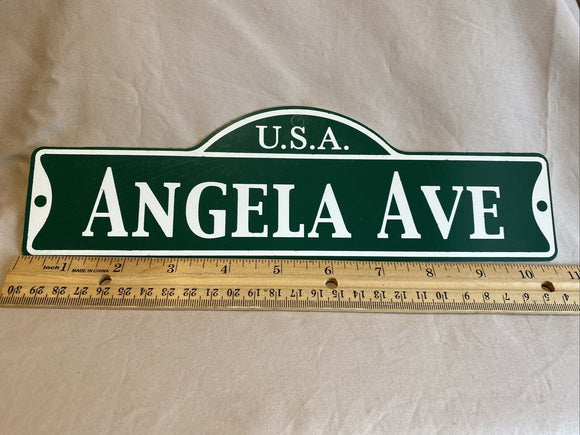 Green Street Room Sign Personalized  ~ USA  Angela Ave~ Stocking Stuffer ~