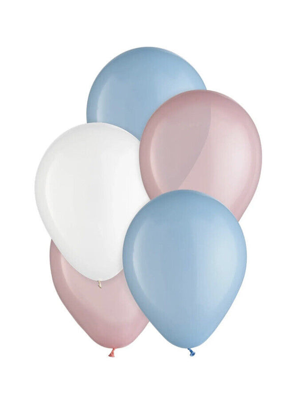 BABY SHOWER GENDER REVEAL boy or girl LATEX BALLOONS (25)~Helium Party