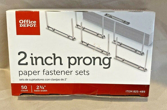 Office Depot 2” prong paper fastener sets 50 count Free Shipping