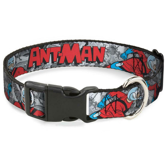 Buckle Down Dog PLASTIC CLIP COLLAR - CLASSIC ANT-MAN 3-POSES/COMIC STACKED 1