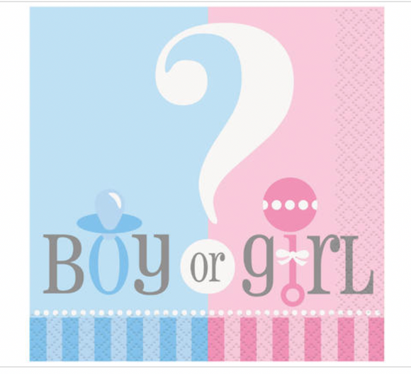 24 Gender Reveal Napkins Baby Reveal Party, Boy or Girl, Baby Shower Napkins 10