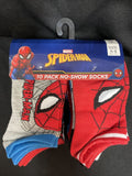 Marvel Spiderman Face Pose With Webbing Kids No Show Socks 10 Pairs Size 6-8