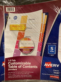 AveryCustomizable Table of Contents Dividers, Heavyweight Paper, 8.5i...