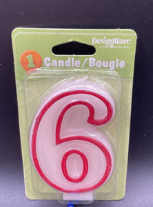 Design Ware Birthday Numeral Candle # 6