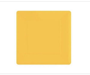 Bright Yellow 10 Square Paper Plates 20 Ct. - Party Supplies