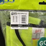 GSS Safety 3001 Non-ANSI Economy Vest with 1"W Stripe, Lime with Silver Stripe,