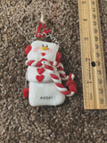 Amy Personalized Snowman Ornament Encore 2004 NEW