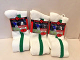 Moretz Sports 3 Pairs Large Baseball Socks White/Kelly Green NEW