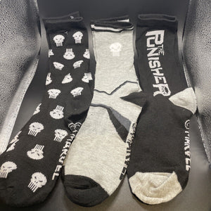 Marvel Punisher Mens 3 Pairs Novelty Socks Size 10-13