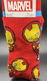 Marvel Iron Man Chibi Ribbed Crew Socks Mens Size 6-12