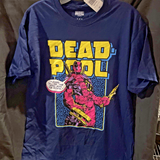Marvel DeadPool “Please Call Me” Graphic Mens Navy Tshirt Size M
