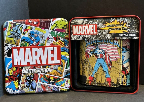 Captain America Trifold Wallet w/Snap Closure