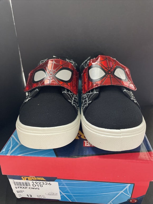 Marvel Spiderman Kids Canvas Slip On Sneaker w/ Metalic  Flap Size 13