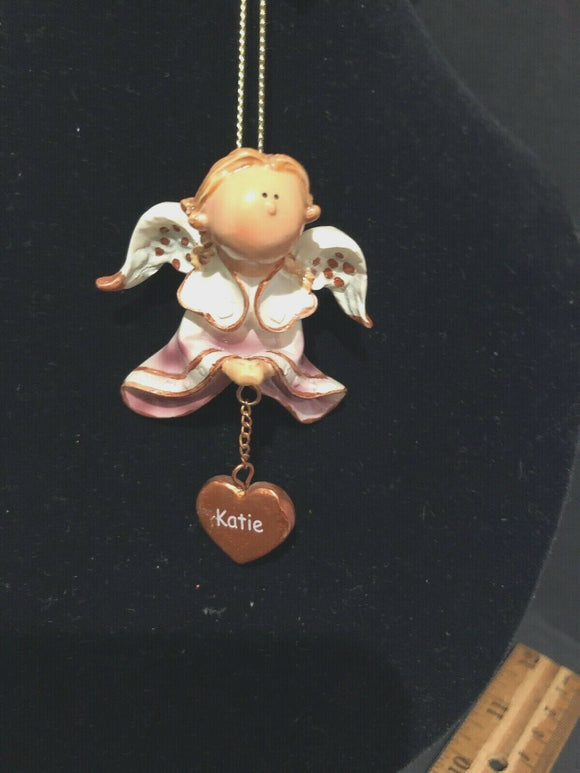 Pink Katie Prayer Angel Orn by the Encore Group made by Russ Berrie NEW