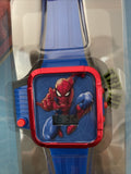 Spiderman LCD Kids Watch w/Built In Flashlight on Side of Watch