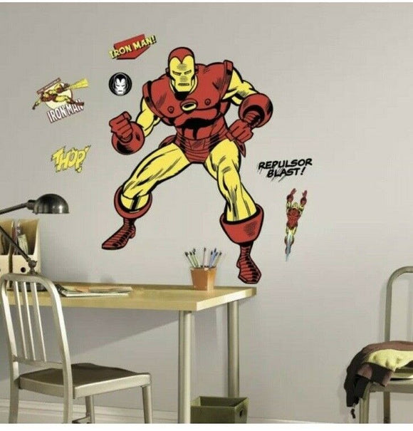 RoomMates Classic Iron Man Comic Peel And Stick Giant Wall Decals