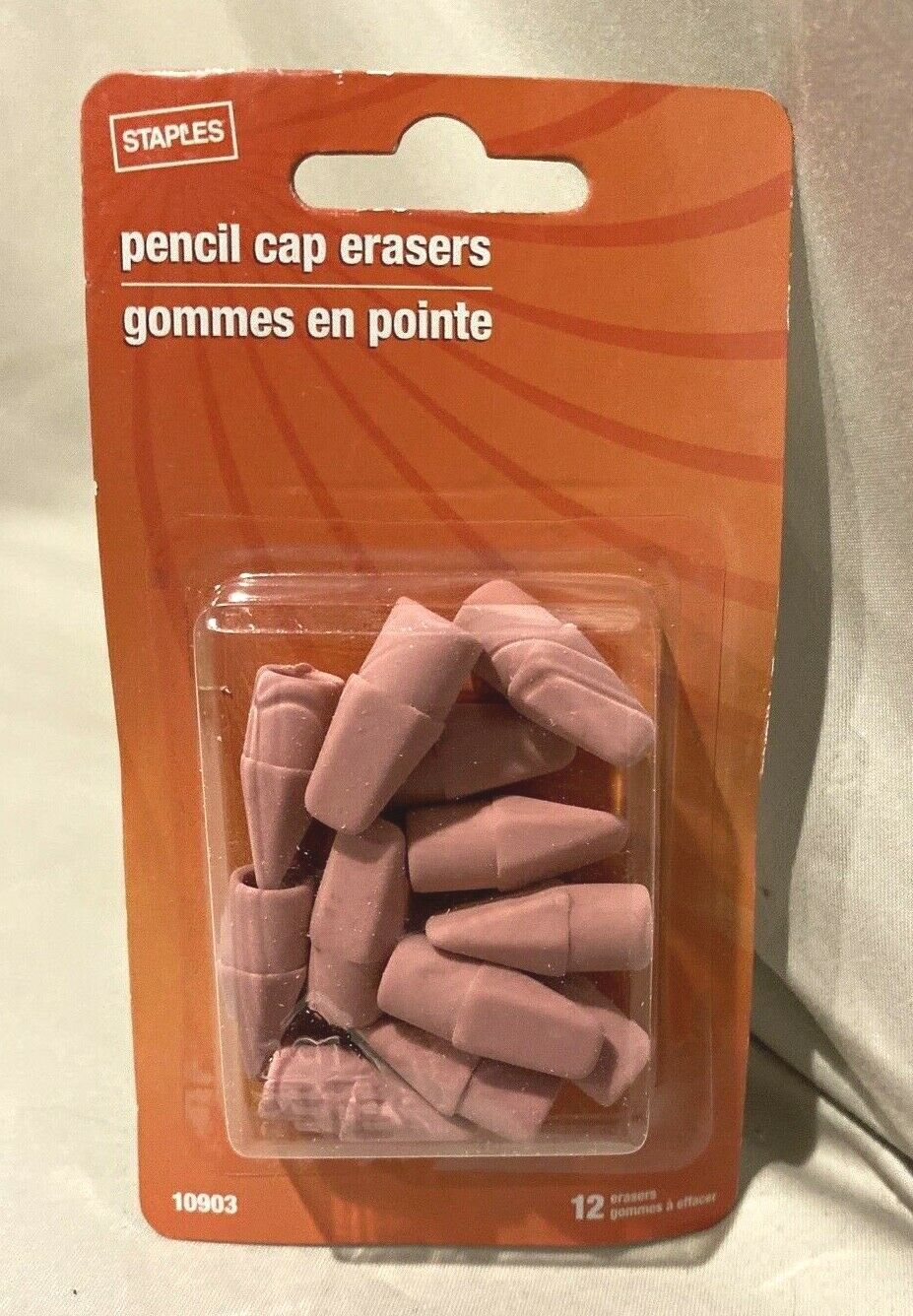 Staples Cap Erasers, Pack of 12