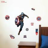 Captain America Wall Decal With Bonus 3D Action Wall Palz Decalcomania