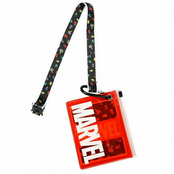 Marvel Logo Lanyard with ID Pouch Multi-Color