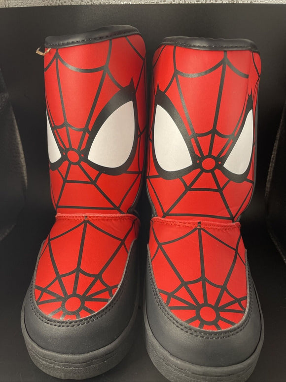 Spiderman Face Web Face Pose Light Up Kids Snow Boot Size 12 Marvel