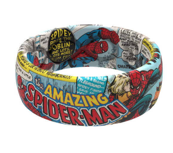 Groove Life SPIDER-MAN CLASSIC COMIC RING Size 10 Silicone NEW