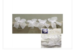 Amscan White Bow Table Clips To Hold Tablecloth In Place 4 pcs