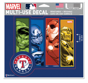 Texas Rangers MARVEL MULTI-USE DECAL 5" x 6"