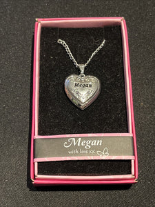 Heart Picture Locket With Love Necklace 16-18" Chain Megan