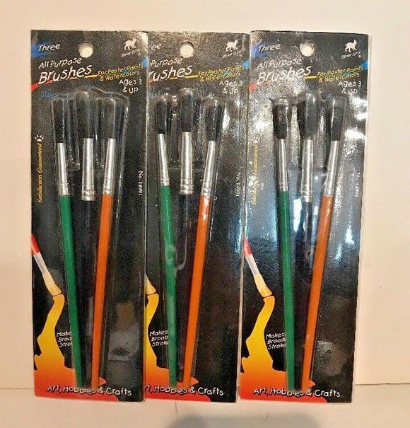Silver Lynx All Purpose Brushes 3 Packs Of 3 NEW
