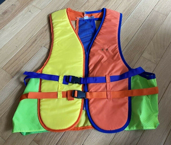 Multi Color Safety Vest Padded Zip Front 2 Buckles Day Time NEW