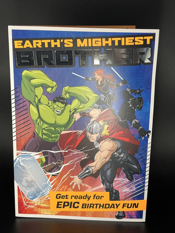 Marvel Avengers Brother Birthday Greeting Card w/Envelope
