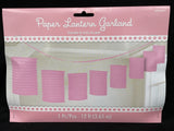 Pink Paper Lantern Garland 12ft