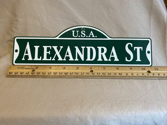 Green Street Room Sign Personalized  ~ USA  Alexandra St~ Stocking Stuffer ~