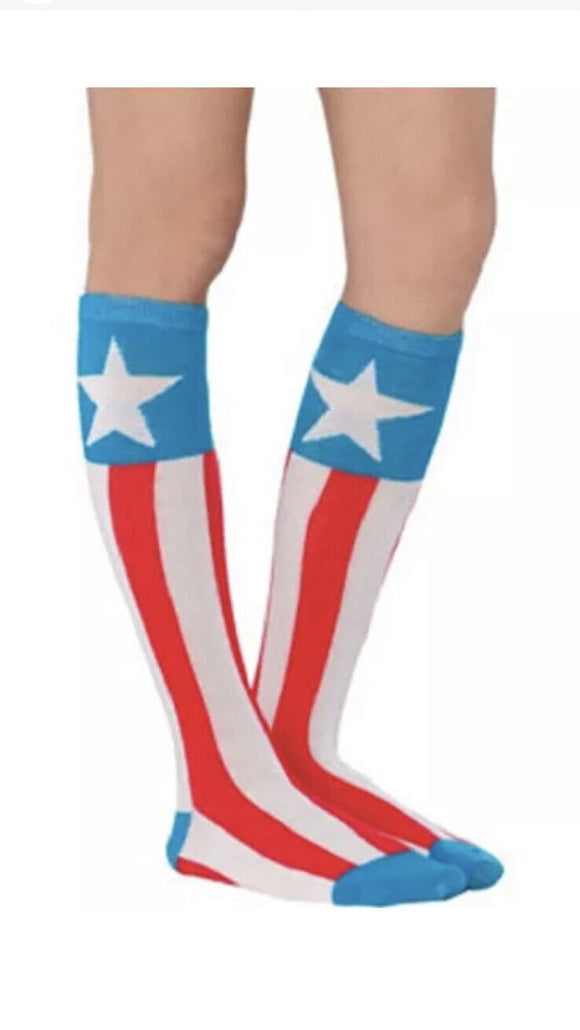 Marvel American Dream Knee Socks Adult One Size