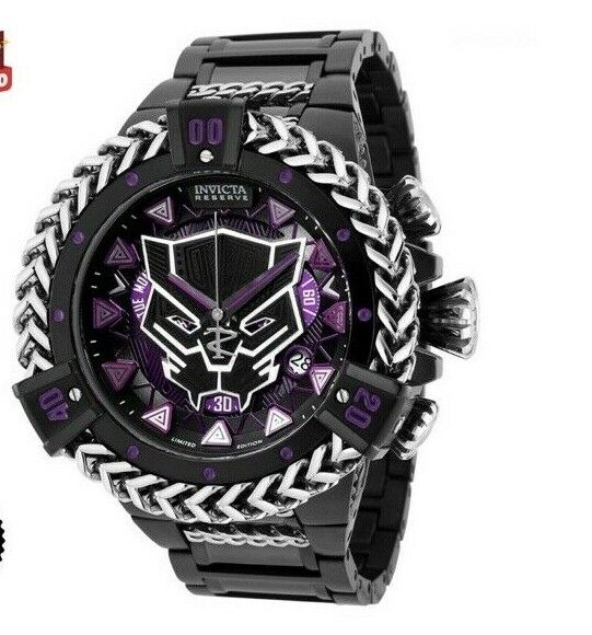 Invicta Black Panther Stainless Steel Quartz Mens Watch 53mm Model 36402 6/3000