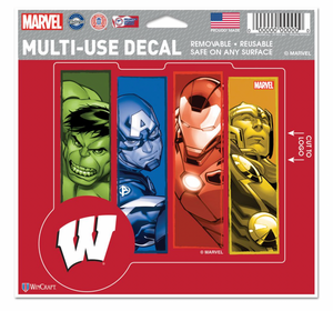 Wisconsin Badgers  MARVEL MULTI-USE DECAL 5" x 6"