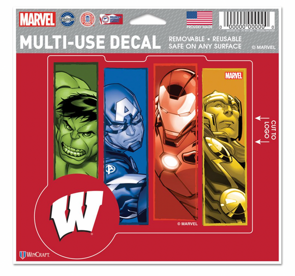 Wisconsin Badgers  MARVEL MULTI-USE DECAL 5