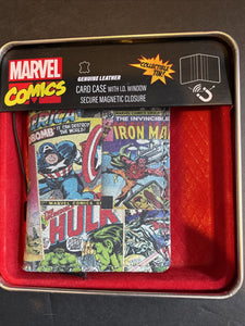 Marvel Comics Leather Card Case ID Window & Magnetic Closure New